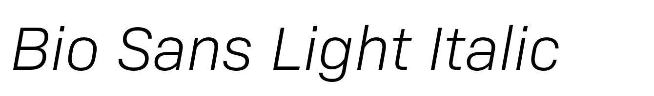 Bio Sans Light Italic